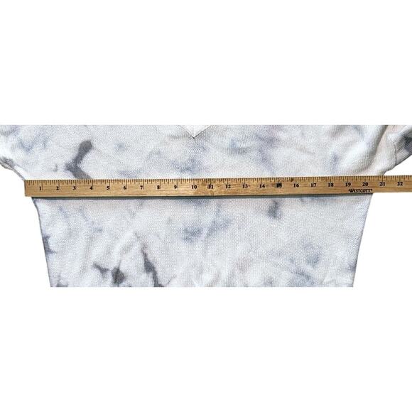 NWT Lulus Chill With Me Cream & Grey Tie-Dye Cotton Knit Pullover Sweater Small - Picture 4 of 7